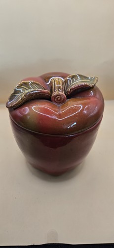Vintage apple cookie jar - vintage,