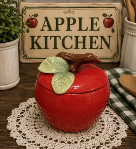 Vintage alco red apple cookie - red,